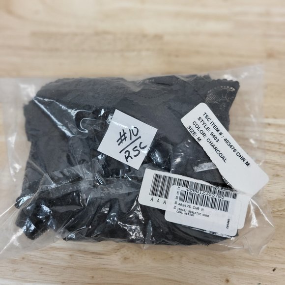 Rhonda Shear T-Shirt Bralette Charcoal Size Medium Style#9403 - Picture 4 of 4